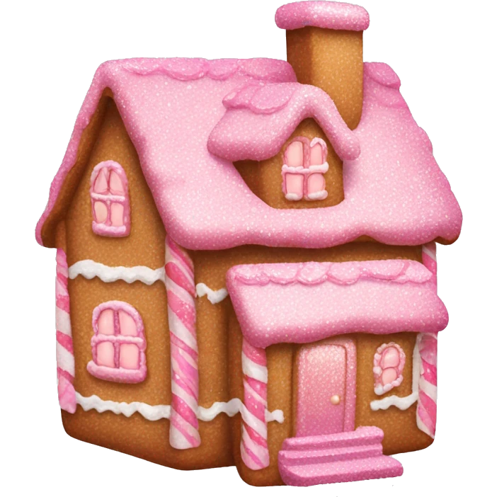 Pink glitter gingerbread house  emoji