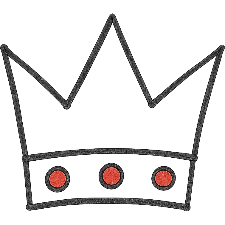 black crown with red jewels emoji
