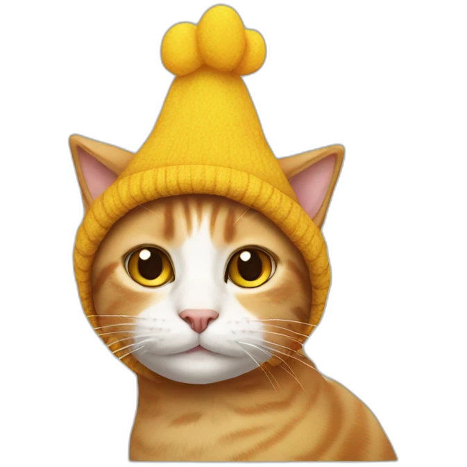 Cat wearing chicken hat emoji