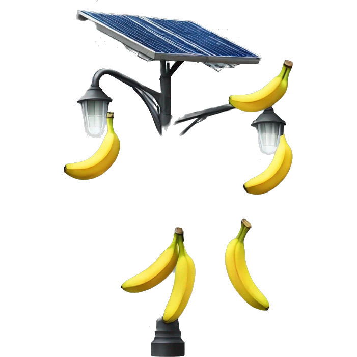 solar street lighting wiht bananas emoji