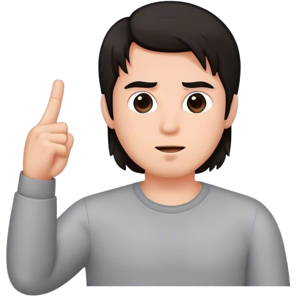 Human man Dark hair showing just a middle finger  emoji