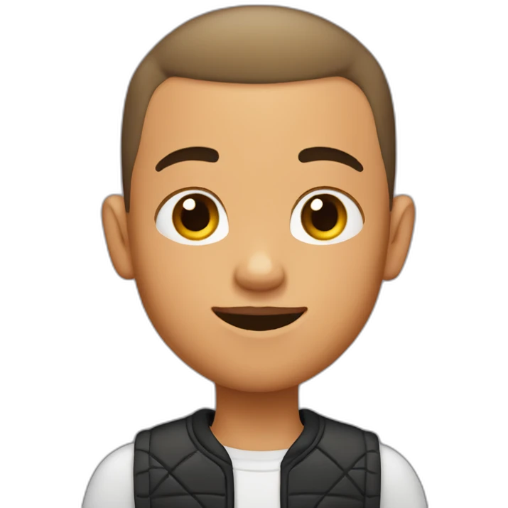 Boy with buzz cut hair and a goatee emoji