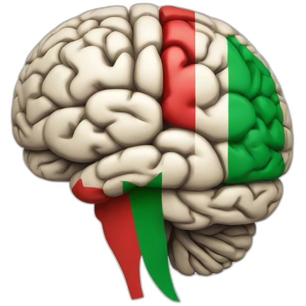 persons brain in italian flag colours emoji