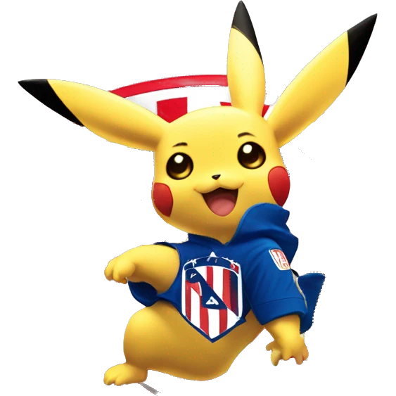 Escudo atlético Madrid con Pikachu  emoji