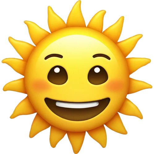 A sun smiling emoji