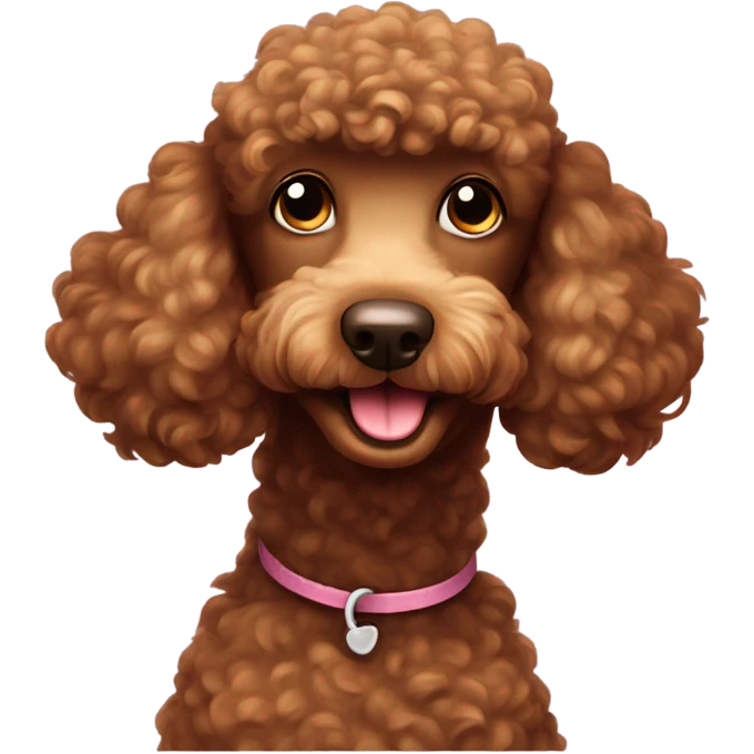 Brown poodle love emoji
