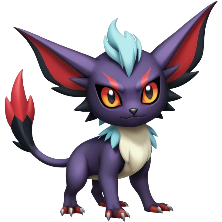 Edgy Cool Kawaii Litten-Noivern-Noibat-Absol-Pokémon Full Body emoji