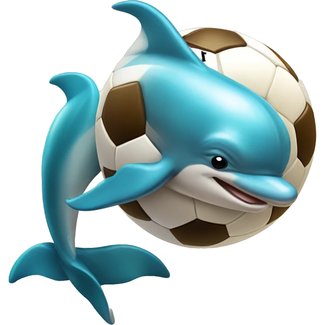 Dolphin kicking a soccer ball emoji
