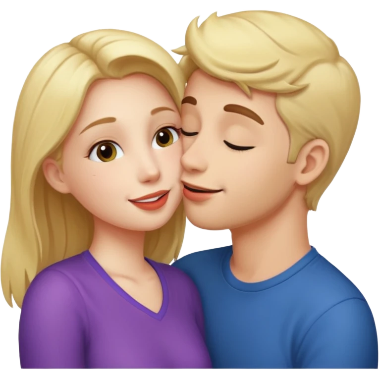 Girlfriend with her boyfriend kissing  emoji