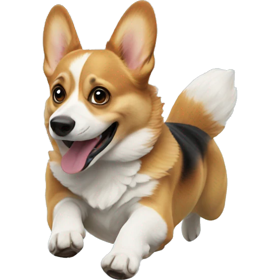 Corgi jumping  emoji
