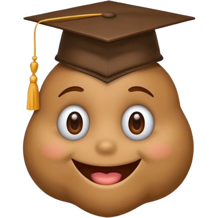 poop emoji with grad cap on emoji