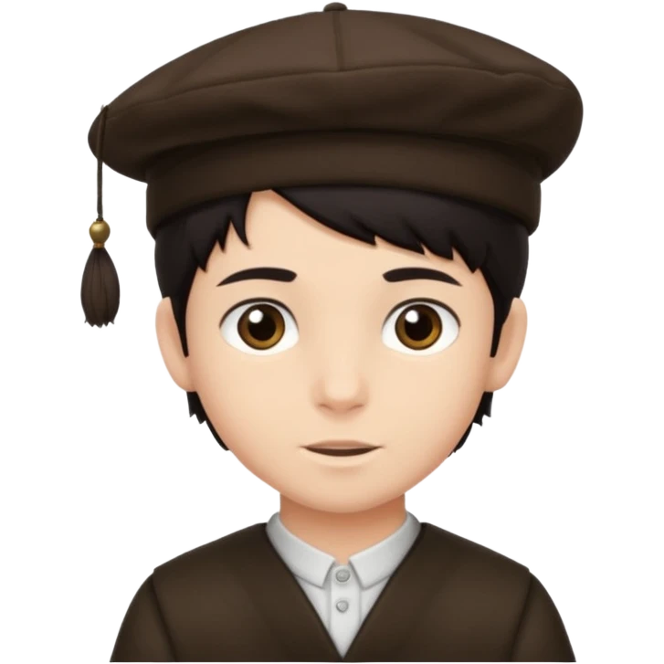 young boy dark hair with yalmulke on emoji