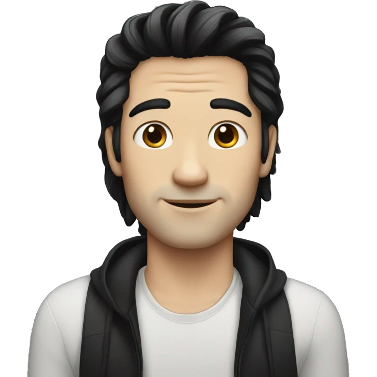 white guy with tall black hair emoji