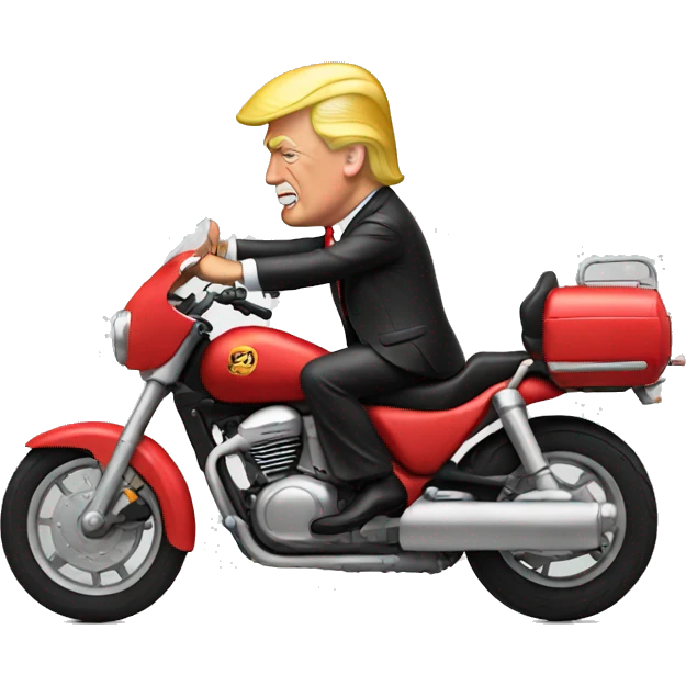 trump driving motorbike emoji