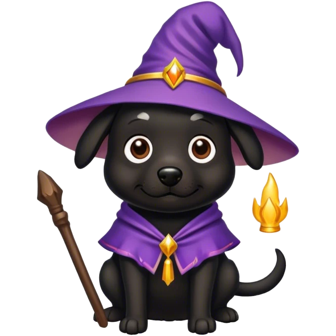 black dog Wizard emoji
