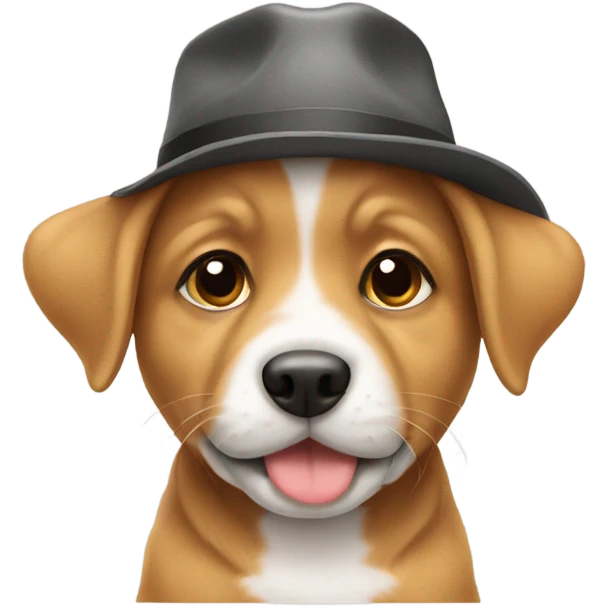 puppy wearing a hat emoji