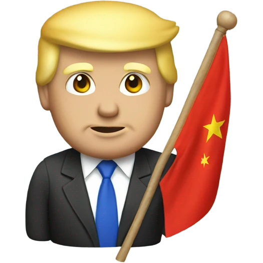 Donald Trump holding a Chinese Flag  emoji