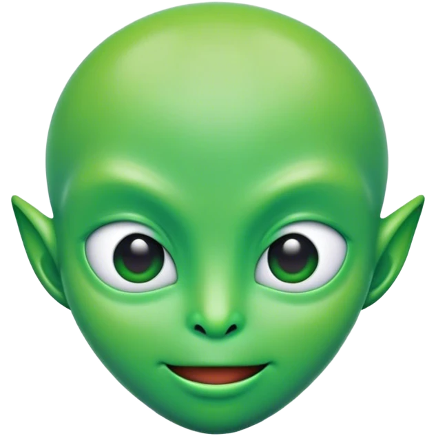 portrait of An alien emoji with a green-colored head and half body. emoji