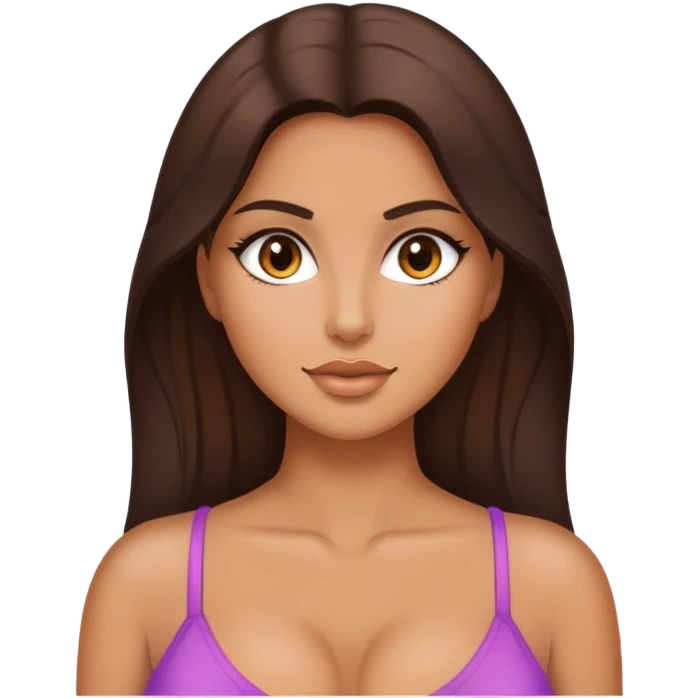 Beautiful Buxom brunette back booty sfw emoji