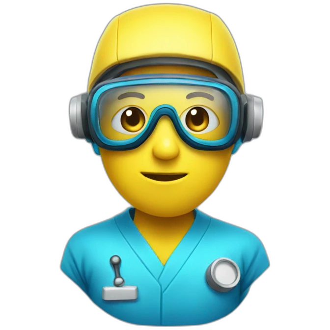 Scientist in blue hazmat emoji