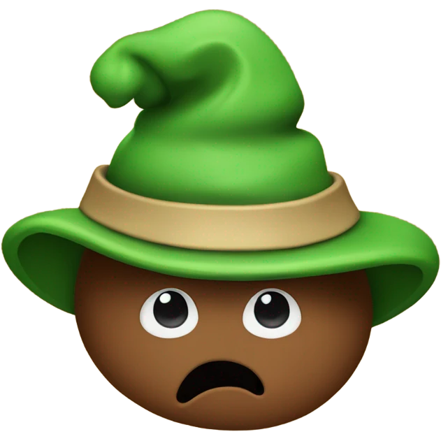 Poop emoji with a green hat emoji