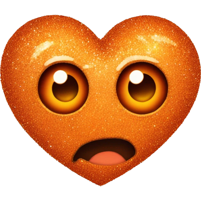 Orange burnt heart with glitter  emoji