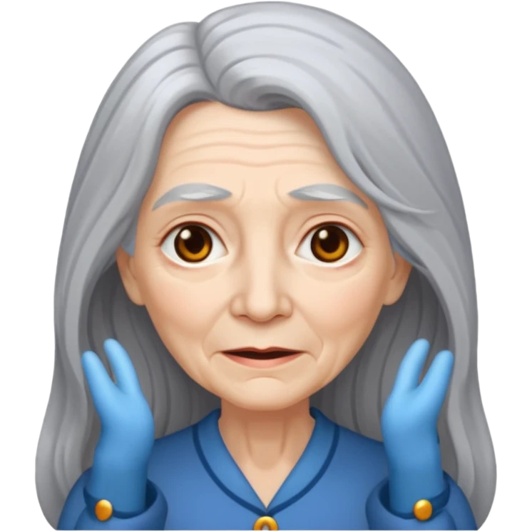 eldelry woman long hair emoji