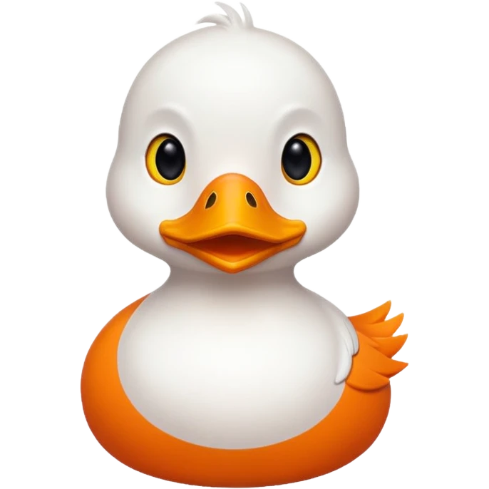 orange whit duck beak and black dot eyes cartoon style emoji
