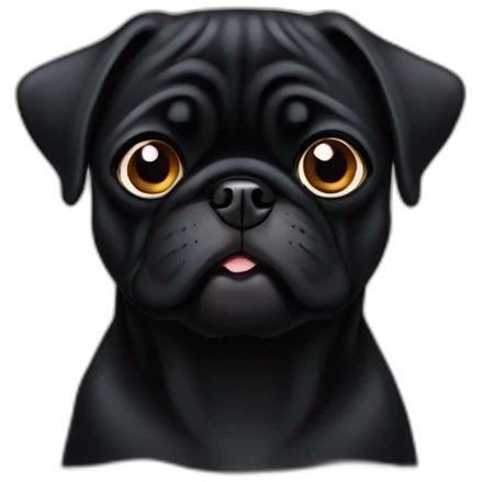 Black Pug emoji