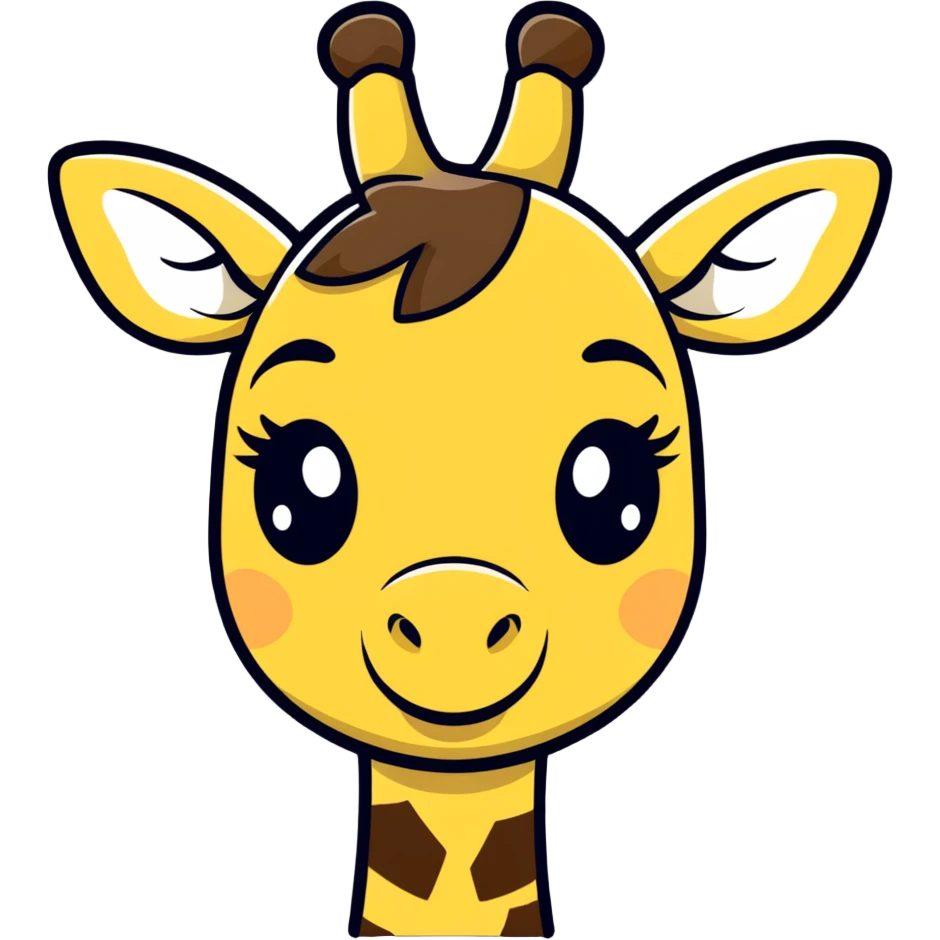 A deadpan giraffe staring straight ahead with half-lidded eyes, a flat mouth, and zero enthusiasm. The expression should scream 'really?' or 'bruh.' Use sharp, angled eyebrows and minimal details for maximum sarcasm. emoji