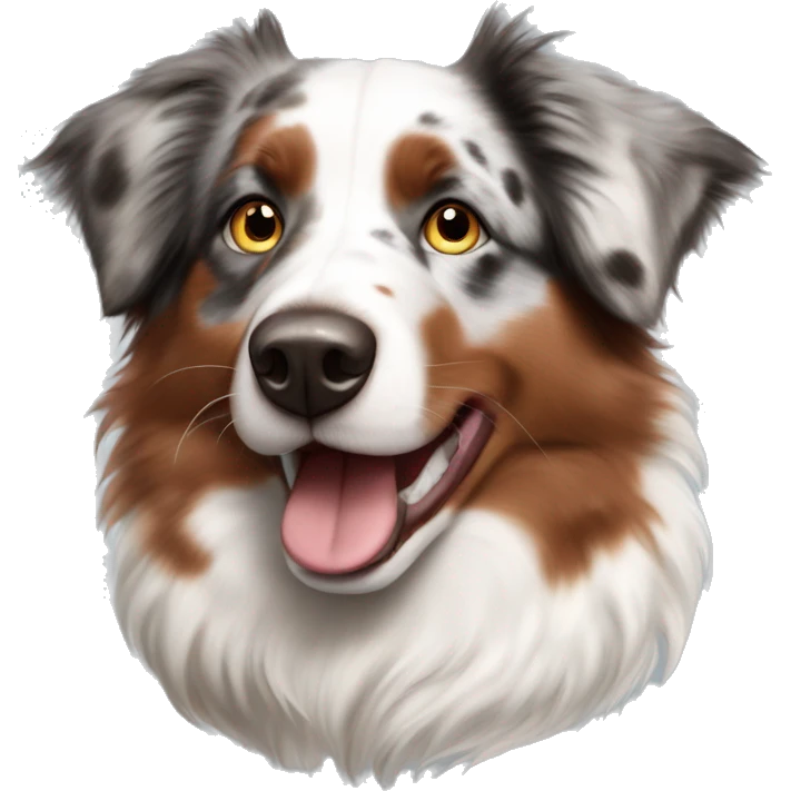 Australian Shepherd Red Merle with blue eyes emoji
