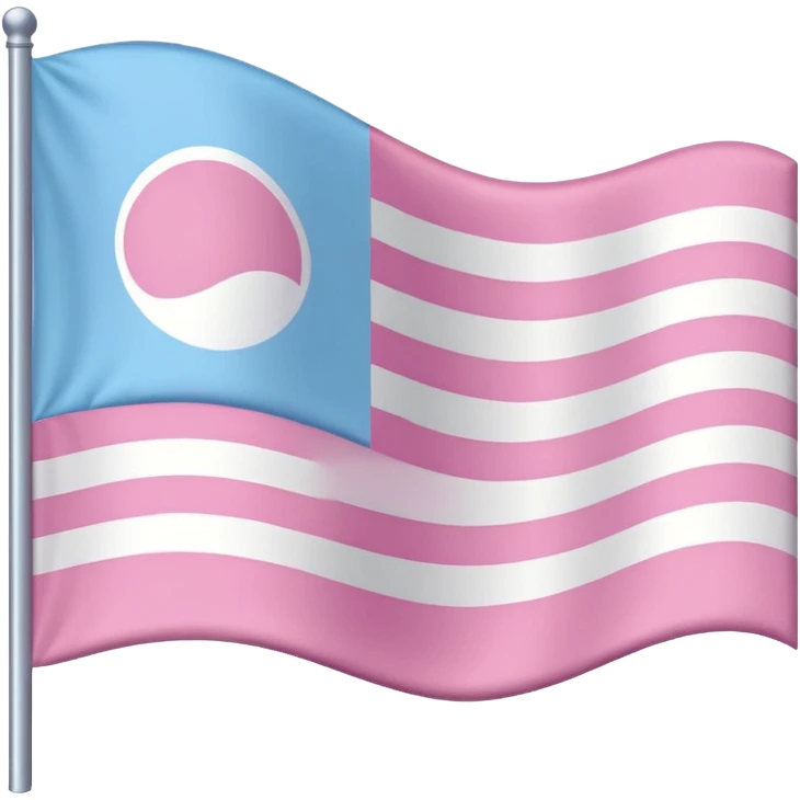 Flag with pink, light pink, white, light blue, white, light pink, and pink stripes emoji