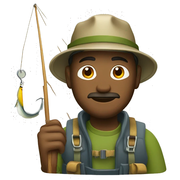 Fisherman in boat with hook emoji