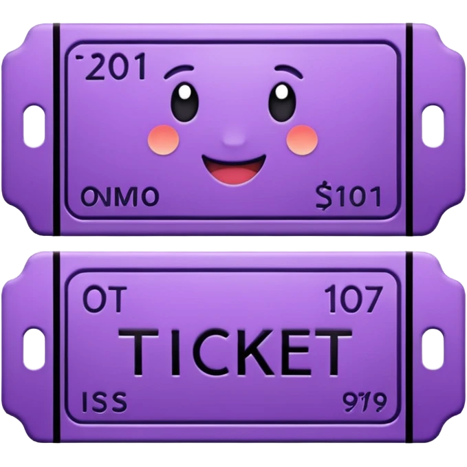 Purple 1 Signed ticket  emoji