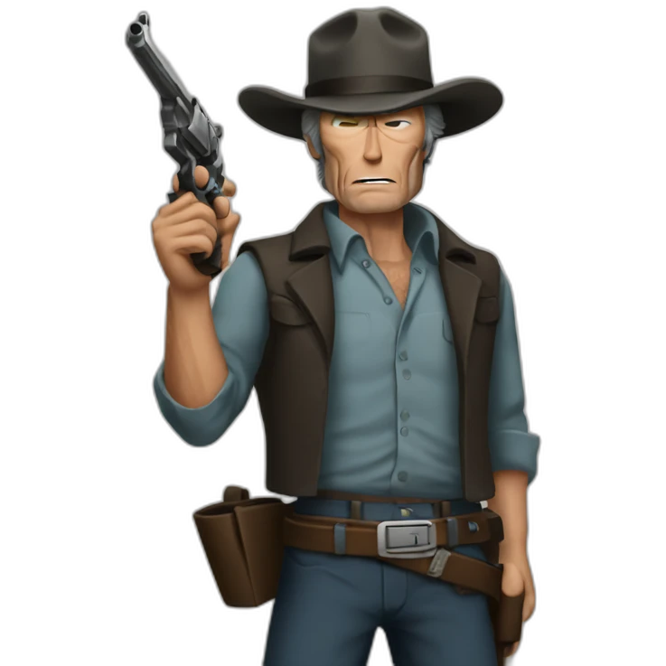 clint eastwood with a gun emoji