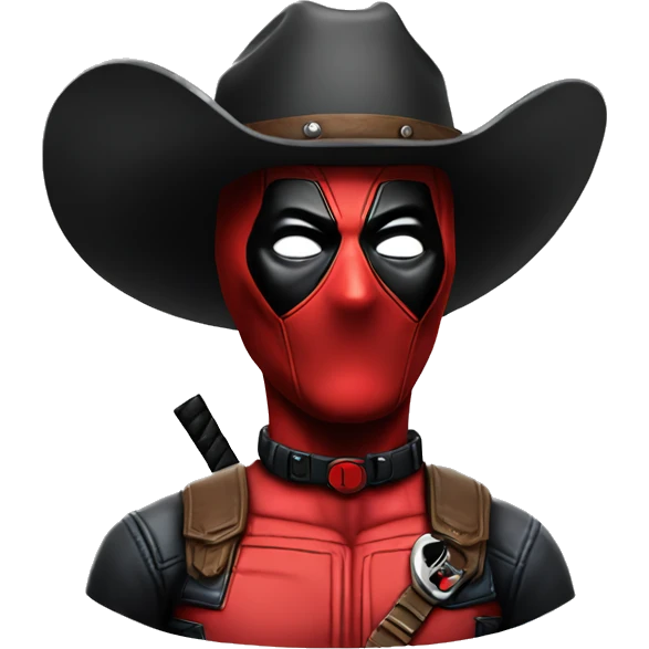 deadpool cowboy, only head emoji