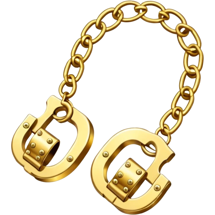 Golden hand cuffs on gold chains emoji
