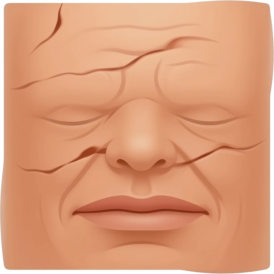 damaged skin with wrinkles emoji
