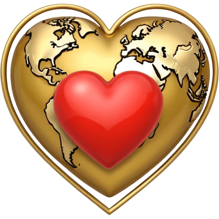 heart with a globe motif emoji