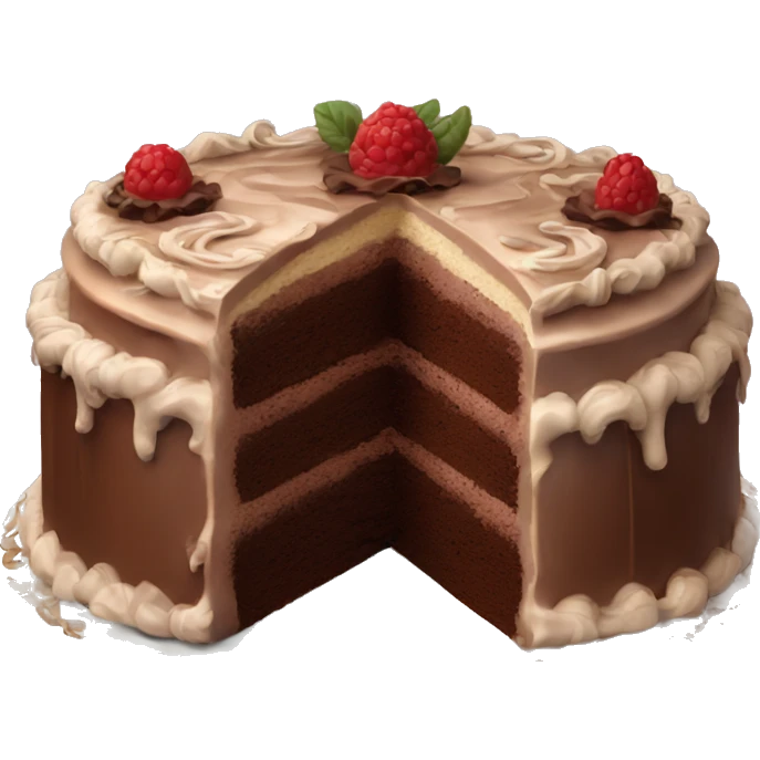 highly detailed rococo chocolate cake emoji