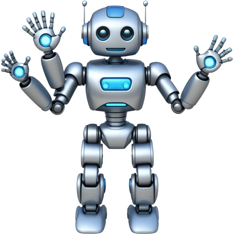 silver robot jumping emoji