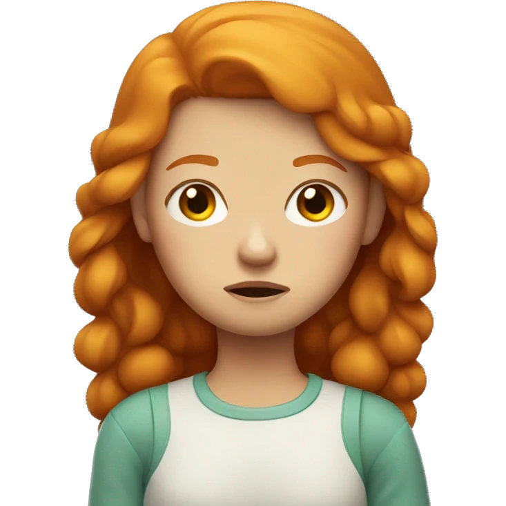 Ginger girl frowning emoji