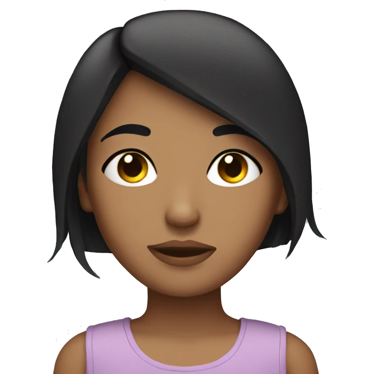 sleeping girl with black straight hair emoji