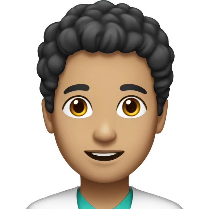 nutricionist with black hair and brown eyes white skin emoji