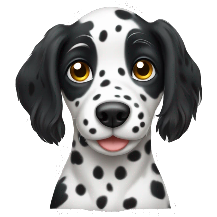 Dalmatian puppy with long hair emoji