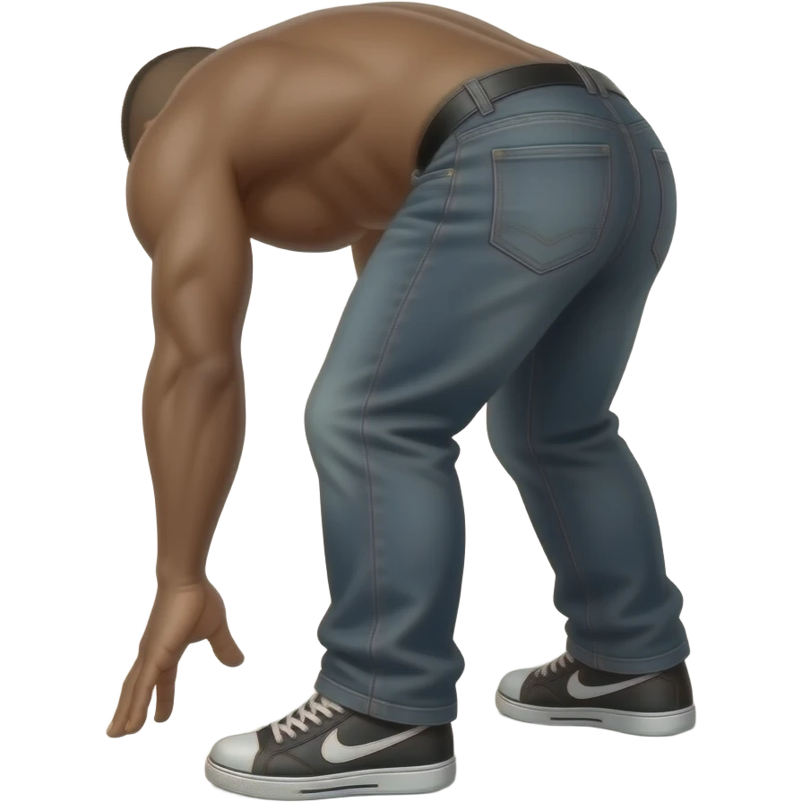 Fit Lightskin black thug bent over spreading his buttcheeks emoji