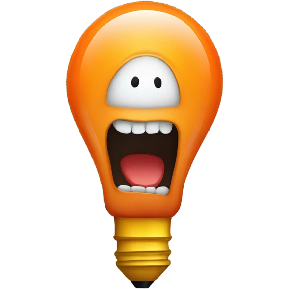 A Orange bulb scared emoji