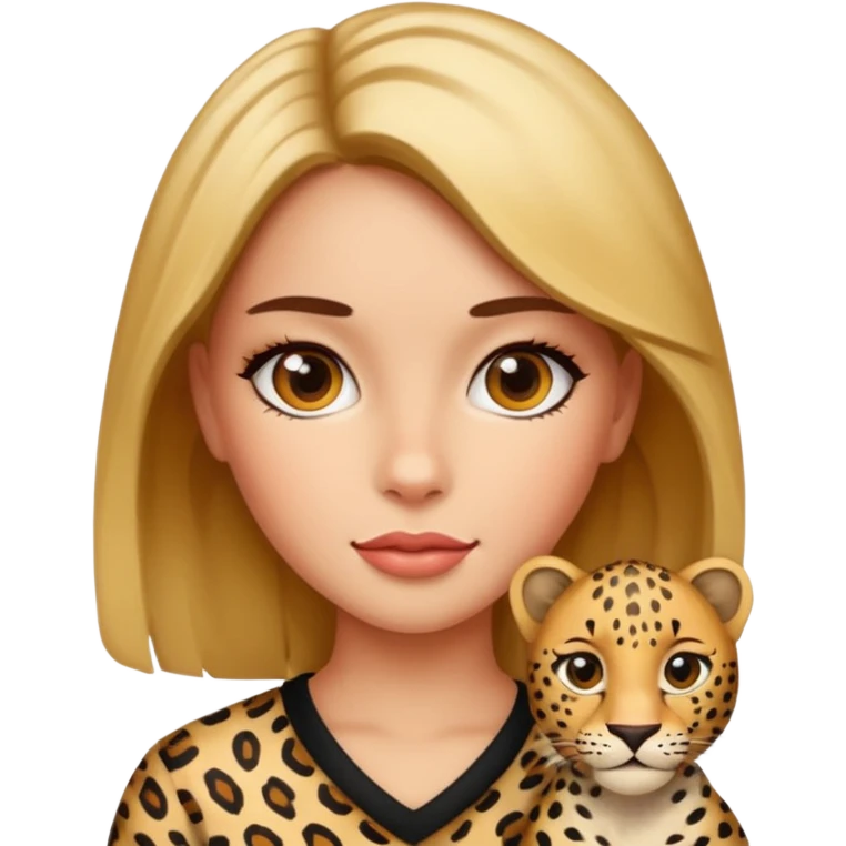 Girl leopard emoji