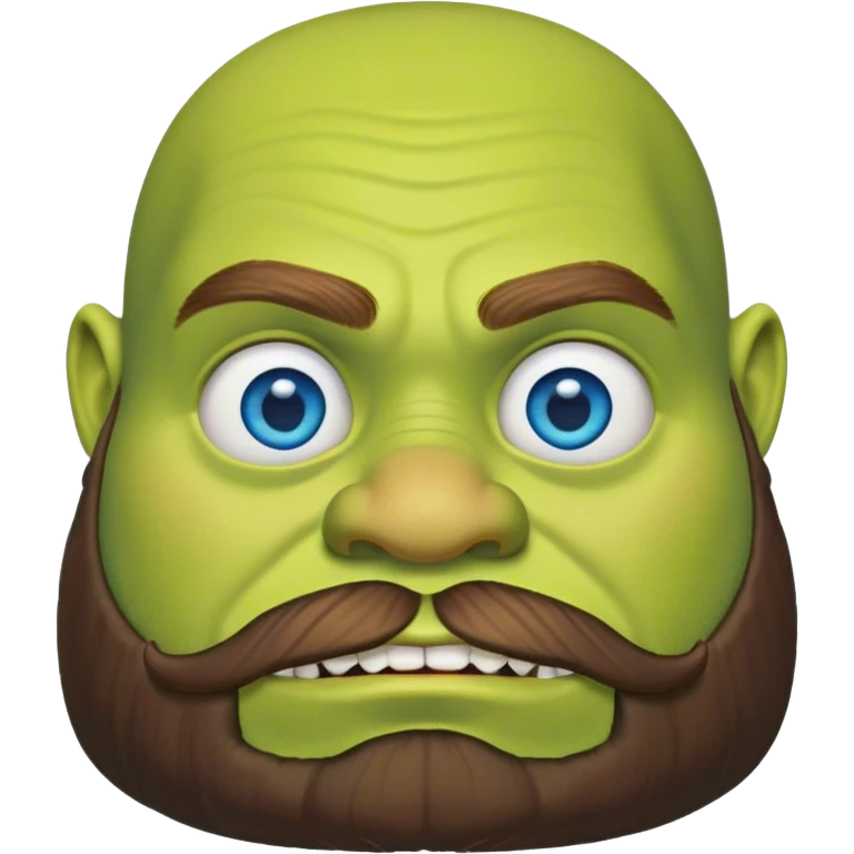 shrek with a beard and blue eyes no mustache  emoji