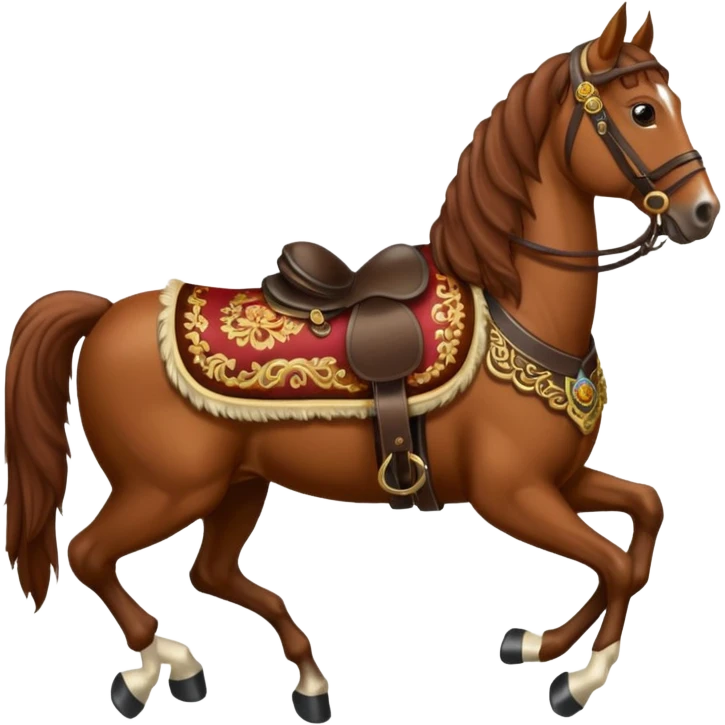Horse with Cossack saddle emoji
